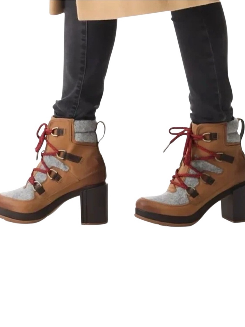 Sorel Women's Blake Boot Waterproof Block Heel Lace Up Bootie Brown Red Size 9